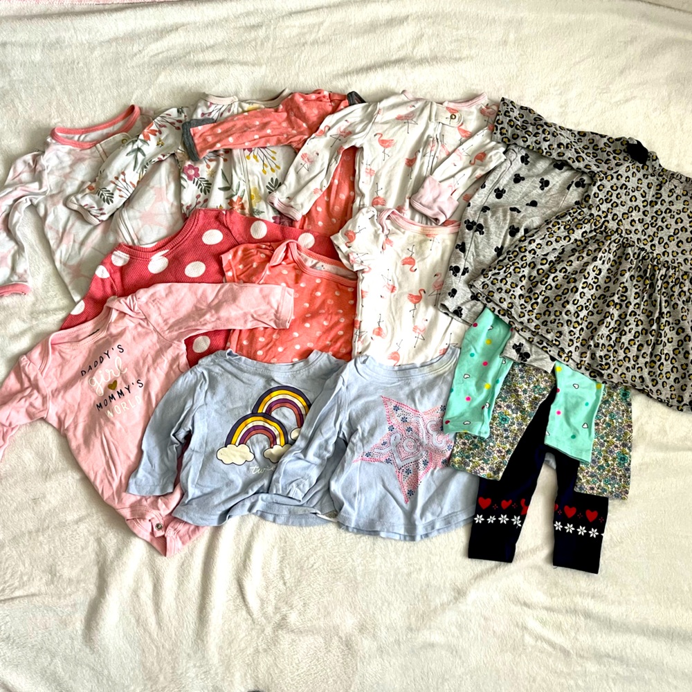 3-6m girls love sleeve spring bundle